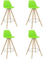 Bar stools 4 pcs green PP and solid beech wood - Bar Stool