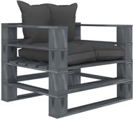 Zahradní pohovka z palet s černými poduškami dřevo 3052492 - Zahradní pohovka