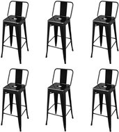 Bar Stools 6 pcs Black Steel - Bar Stool