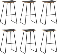 Bar Stools 6 pcs Black Faux Leather - Bar Stool