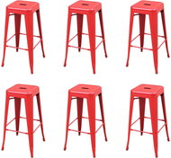 Bar Stools 6 pcs Red Steel - Bar Stool