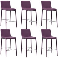 Bar Stools 6 pcs Purple Synthetic Leather - Bar Stool