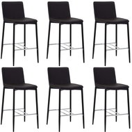 Bar Stools 6 pcs Brown Faux Leather - Bar Stool