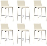 Bar Stools 6 pieces of Creamy Artificial Leather - Bar Stool