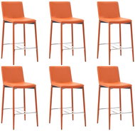 Bar Stools 6 pcs Orange Faux Leather - Bar Stool