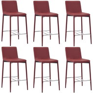 Bar Stools 6 Pieces Burgundy Artificial Leather - Bar Stool
