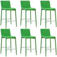 Bar Stools 6 pcs Green Artificial Leather - Bar Stool