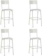 Bar Stools 4 pcs White Solid Plywood and Steel - Bar Stool