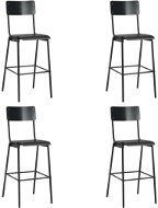 Barové stoličky 4 ks čierne masívna preglejka a oceľ - Barová stolička