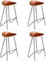 Bar Stools 4 pcs Brown Genuine Leather - Bar Stool