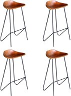 Barové stoličky 4 ks hnedé pravá koža - Barová stolička