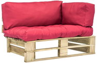 Garden Sofa made of Pallets with Red Pillows, Pine 275292 - Garden Sofa
