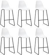 Bar Stools 6 pcs White Plastic - Bar Stool