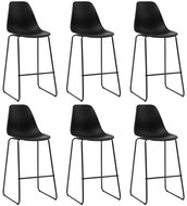 Bar Stools 6 pcs Black Plastic - Bar Stool