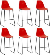 Bar Stools 6 pcs Red Plastic - Bar Stool