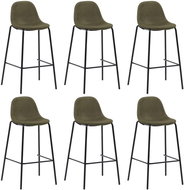 Bar Stools 6 pcs Brown Textile - Bar Stool