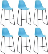 Bar Stools 6 pcs Blue Plastic - Bar Stool
