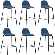 Bar Stools 6 pcs Blue Textile - Bar Stool