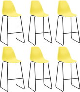 Bar Stools 6 pcs Yellow Plastic - Bar Stool