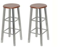 Bar stools, 2 pcs, metal with seat made of MDF board - Bar Stool