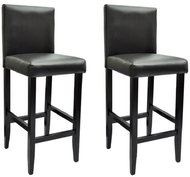 Bar stools 2 pcs black faux leather - Bar Stool