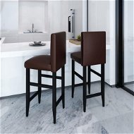 Bar stools 2 pcs dark brown faux leather - Bar Stool