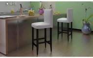 Bar stools 2 pcs white artificial leather - Bar Stool