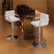 Bar stools 2 pcs white artificial leather - Bar Stool
