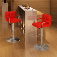 Bar stools 2 pcs red faux leather - Bar Stool