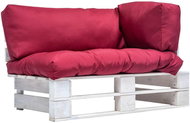 Zahradní pohovka z palet s červenými poduškami borovice 277382 - Zahradní pohovka