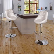 Bar stools 2 pcs white artificial leather - Bar Stool