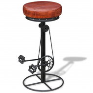 Bar stool black and brown genuine leather - Bar Stool