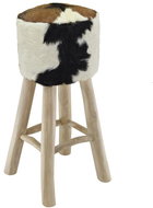 Genuine leather bar stool and solid teak - Bar Stool