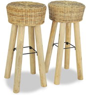 Bar stools 2 pcs natural rattan - Bar Stool