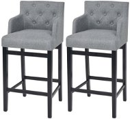 Barové stoličky 2 ks svetlosivé textil - Barová stolička