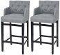 Bar stools 2 pcs light gray textile - Bar Stool