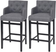 Bar stools 2 pcs dark gray textile - Bar Stool