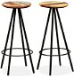 Bar stools 2 pcs solid recycled wood - Bar Stool