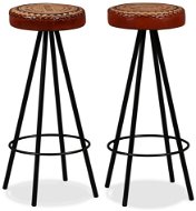 Bar stools 2 pcs genuine leather - Bar Stool