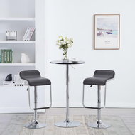 Swivel bar stools 2 pcs black faux leather - Bar Stool