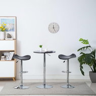 Swivel bar stools 2 pcs black faux leather - Bar Stool