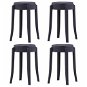 Stackable chairs 4 pcs black plastic - Bar Stool