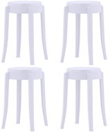 Stackable chairs 4 pcs white plastic - Bar Stool
