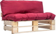 Garden Sofa made of Pallets with Red Pillows Pine 277478 - Garden Sofa