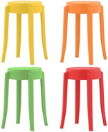 Stackable chairs 4 pcs multicoloured plastic - Bar Stool