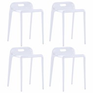 Stackable chairs 4 pcs white plastic - Bar Stool