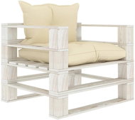 Garden Sofa made of Pallets with Cream Cushions Wood 3052444 - Garden Sofa