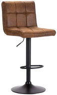 Bar stool brown faux brushed leather - Bar Stool