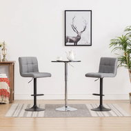 Bar stools 2 pcs light gray textile - Bar Stool