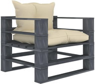 Zahradní pohovka z palet s krémovými poduškami dřevo 3052588 - Zahradní pohovka